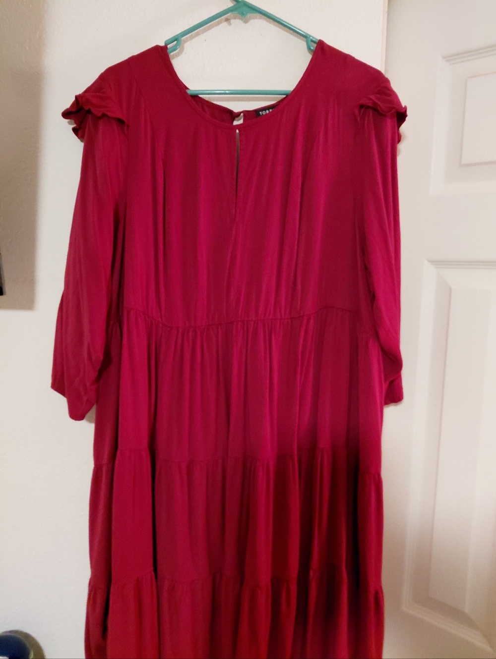 Torrid Magenta Tiered Midi Dress